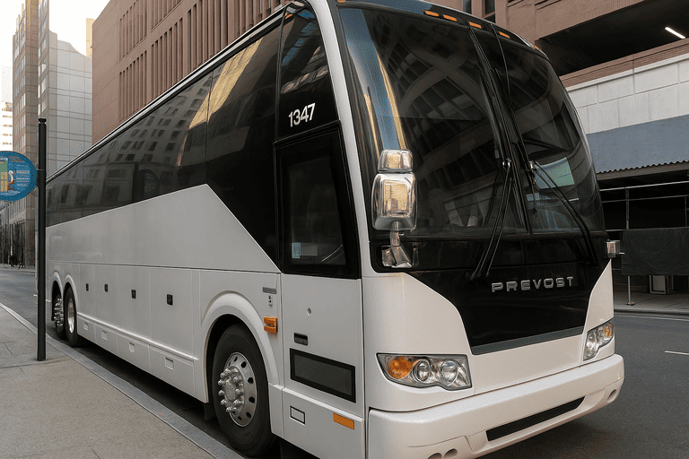 a Fort Worth Minibus Company coach bus