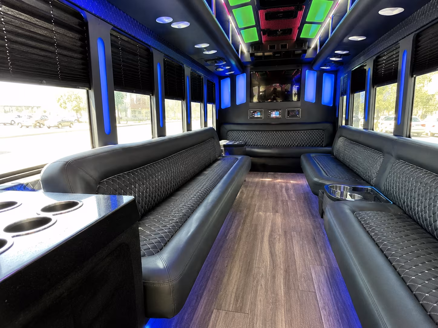 fort worth 15 passenger party bus inside