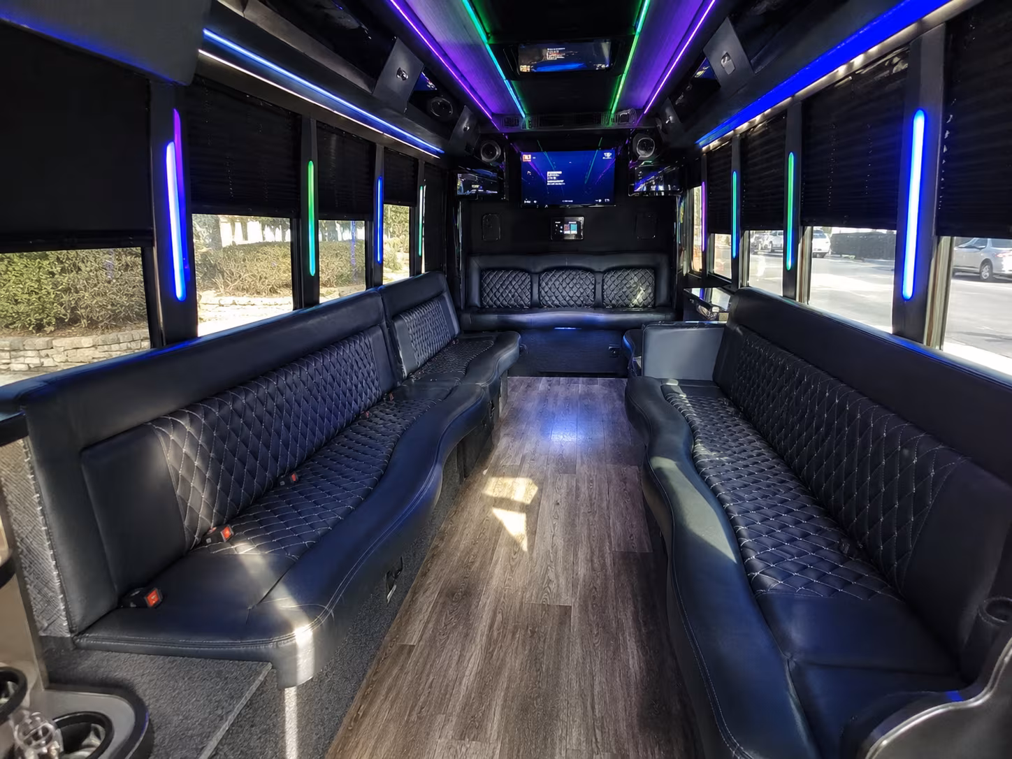 fort worth 15 passenger party bus interior