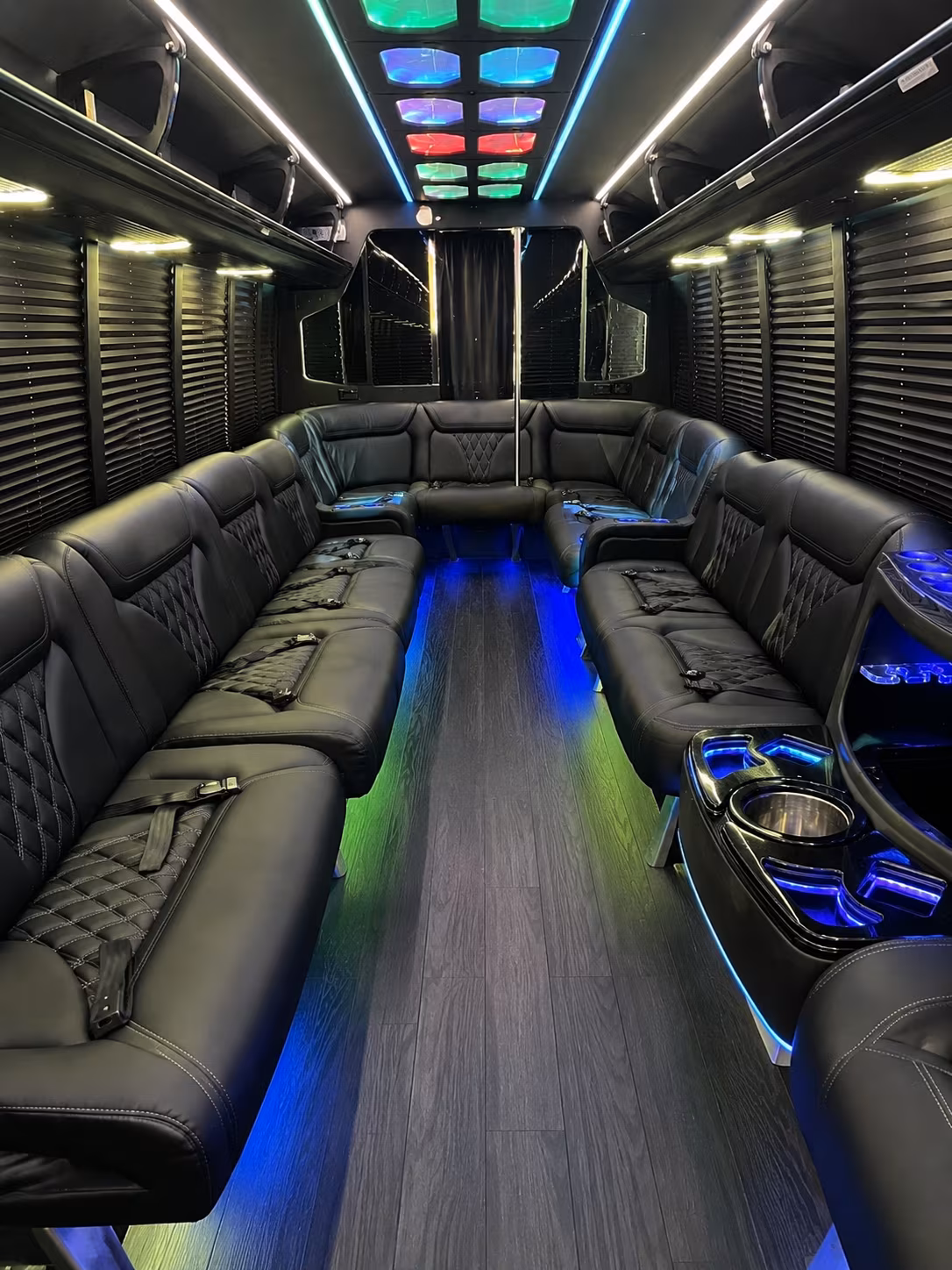 fort worth 20 passenger party bus interior