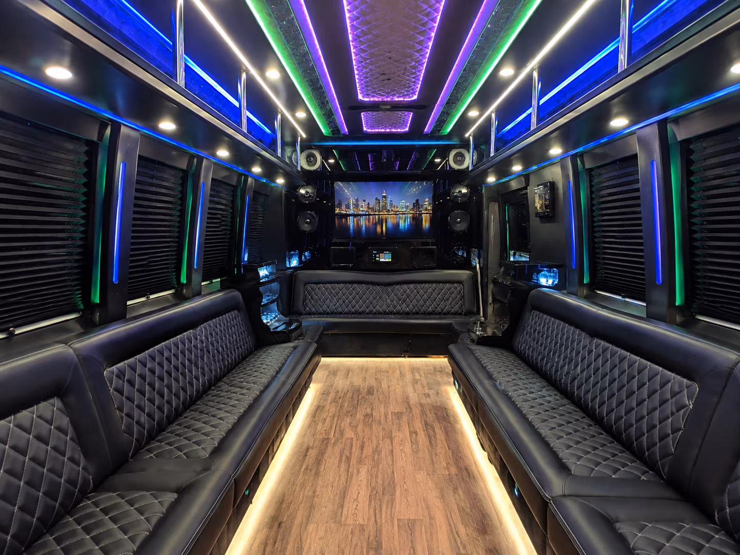 fort worth 25 passenger party bus interior