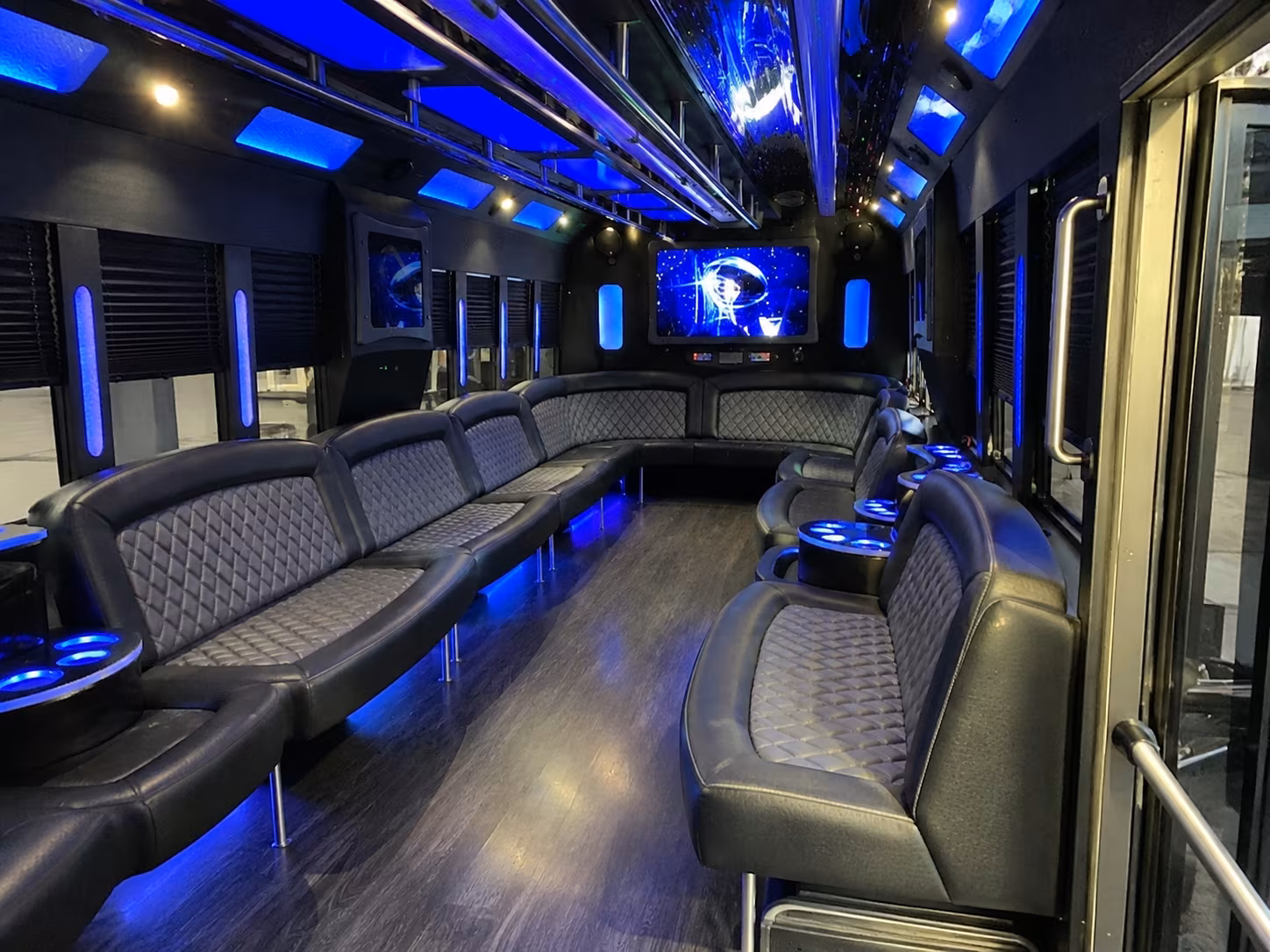 fort worth 28 passenger party bus interior