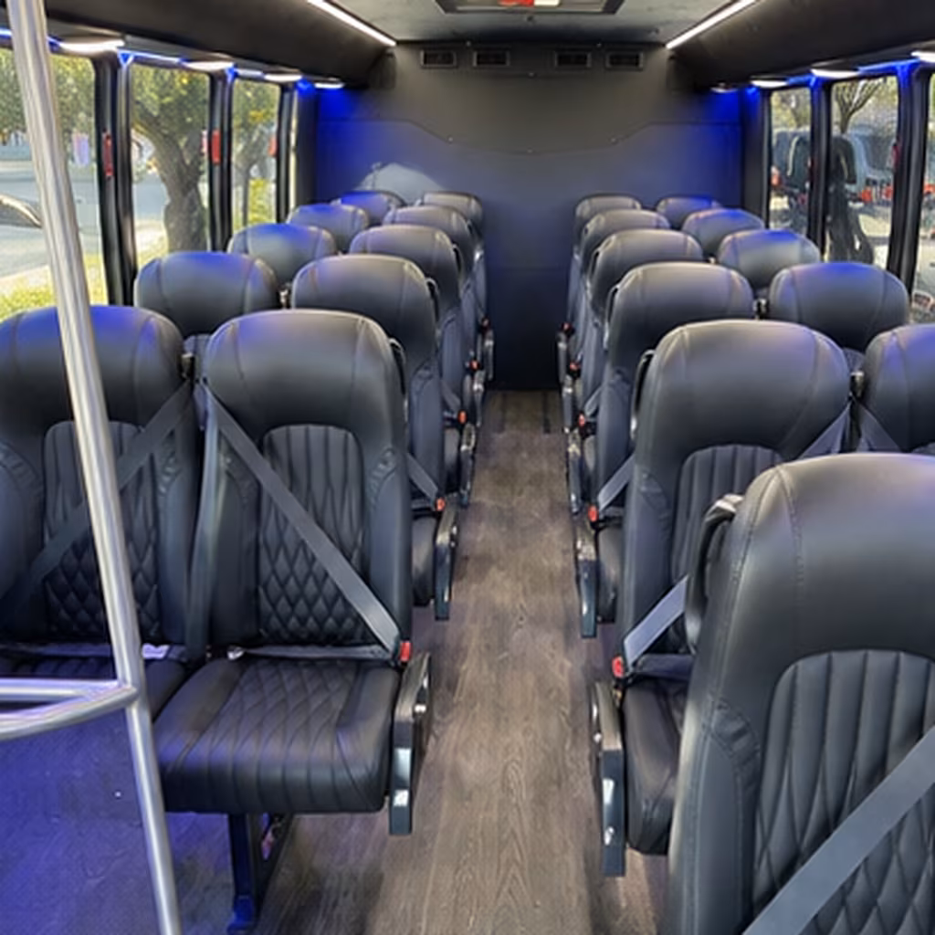 fort worth 30 passenger minibus inside