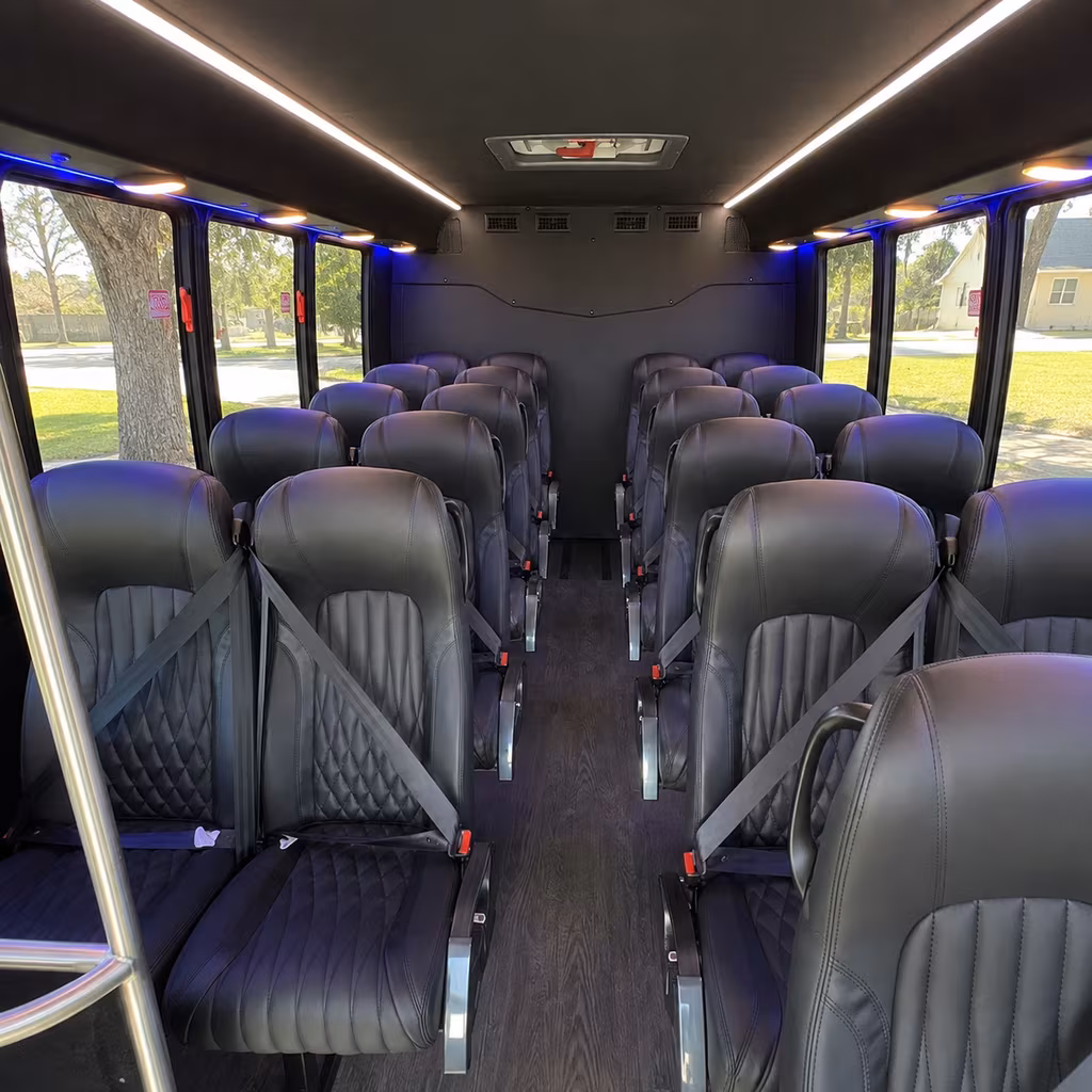 fort worth 35 passenger minibus interior