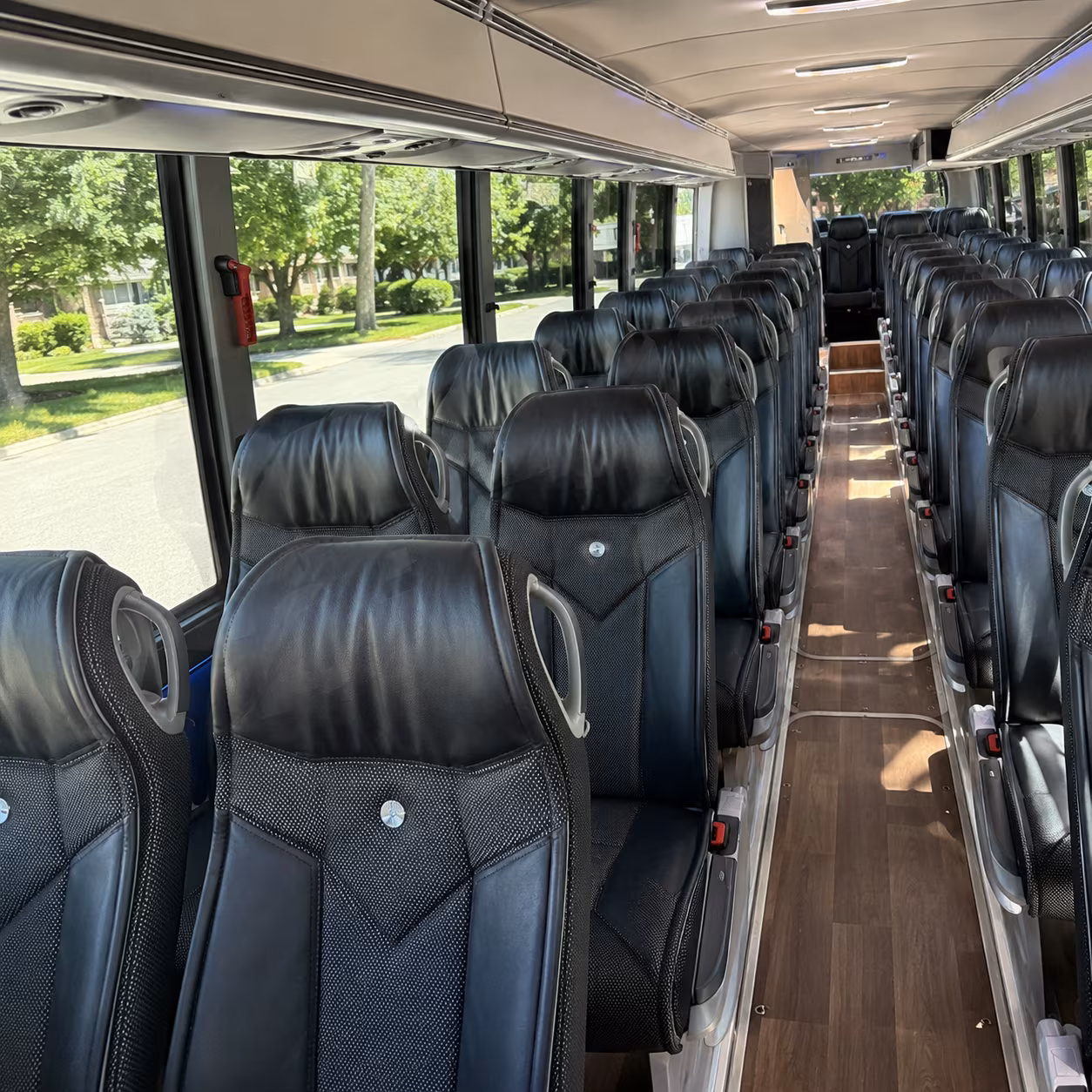 fort worth 40 passenger charter bus inside