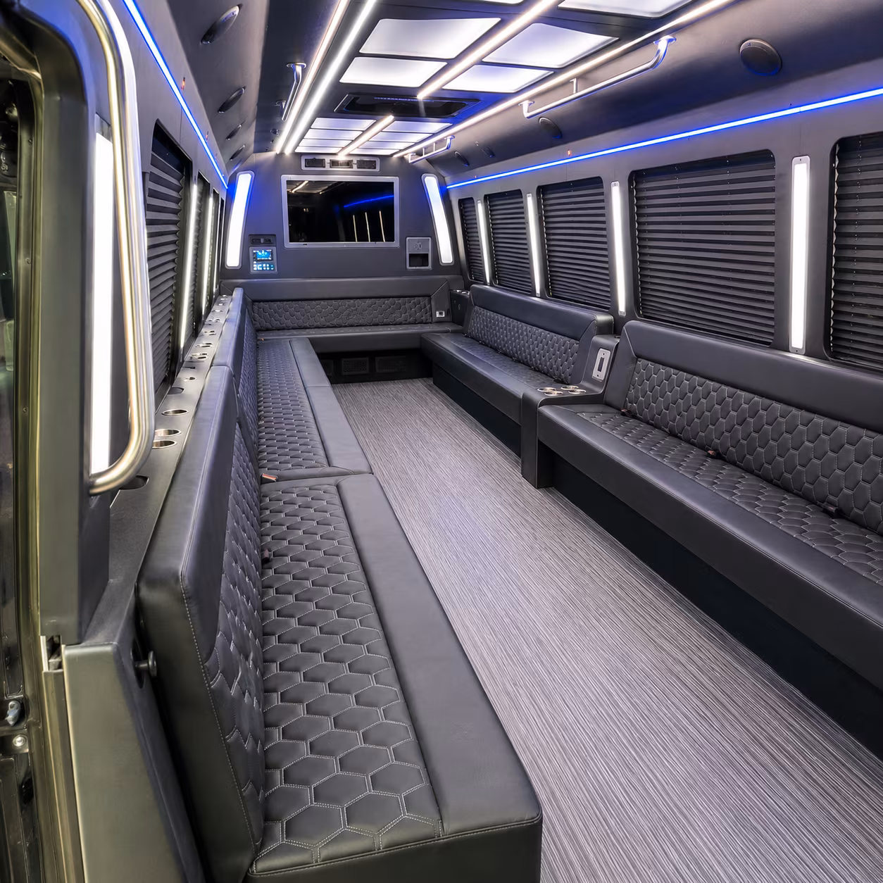 fort worth 40 passenger party bus interior
