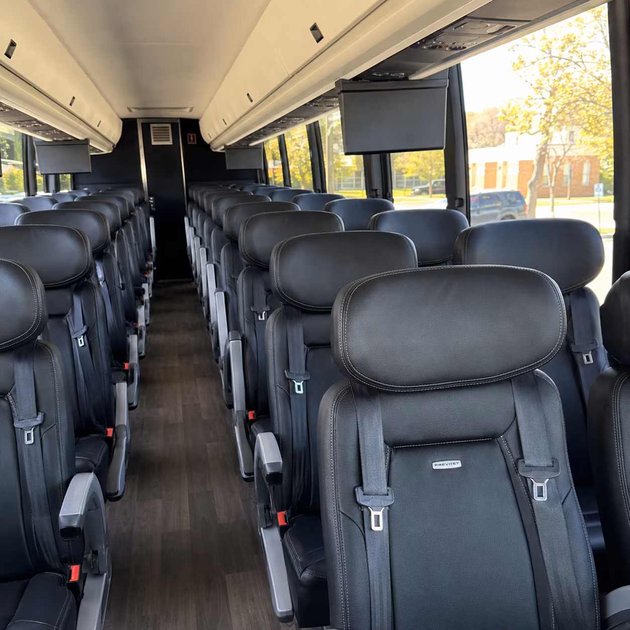 fort worth 45 passenger charter bus inside