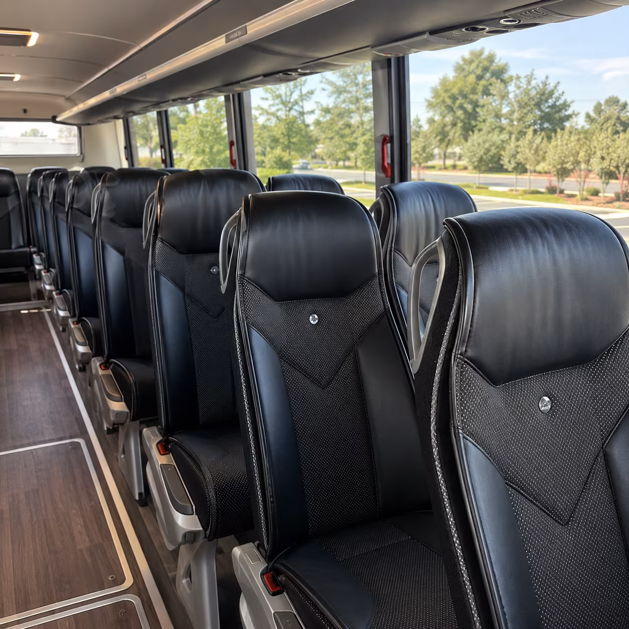 fort worth 45 passenger charter bus interior
