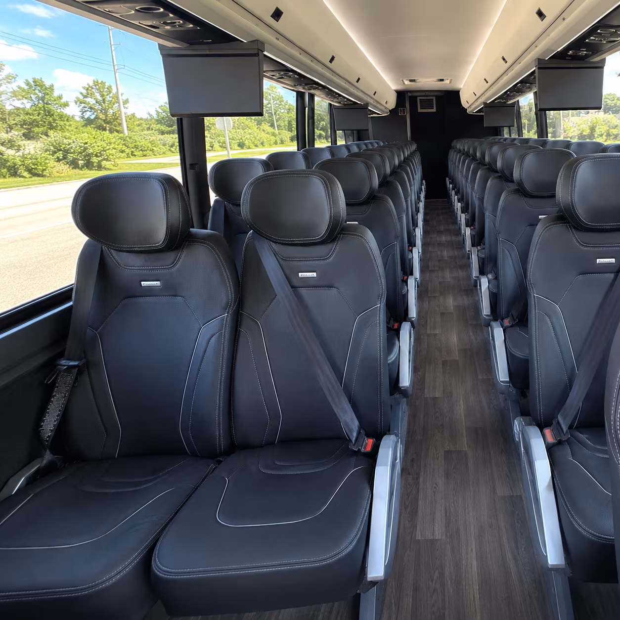 fort worth 47 passenger charter bus inside