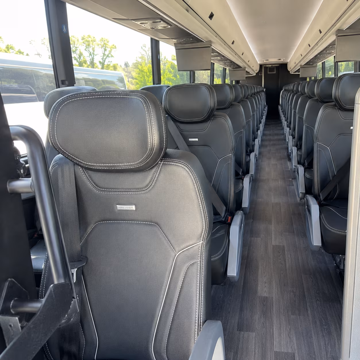 fort worth 47 passenger charter bus interior