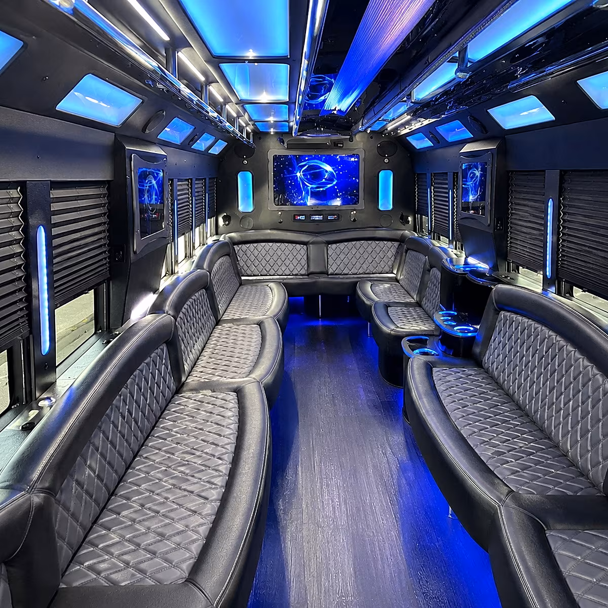 fort worth 50 passenger party bus interior