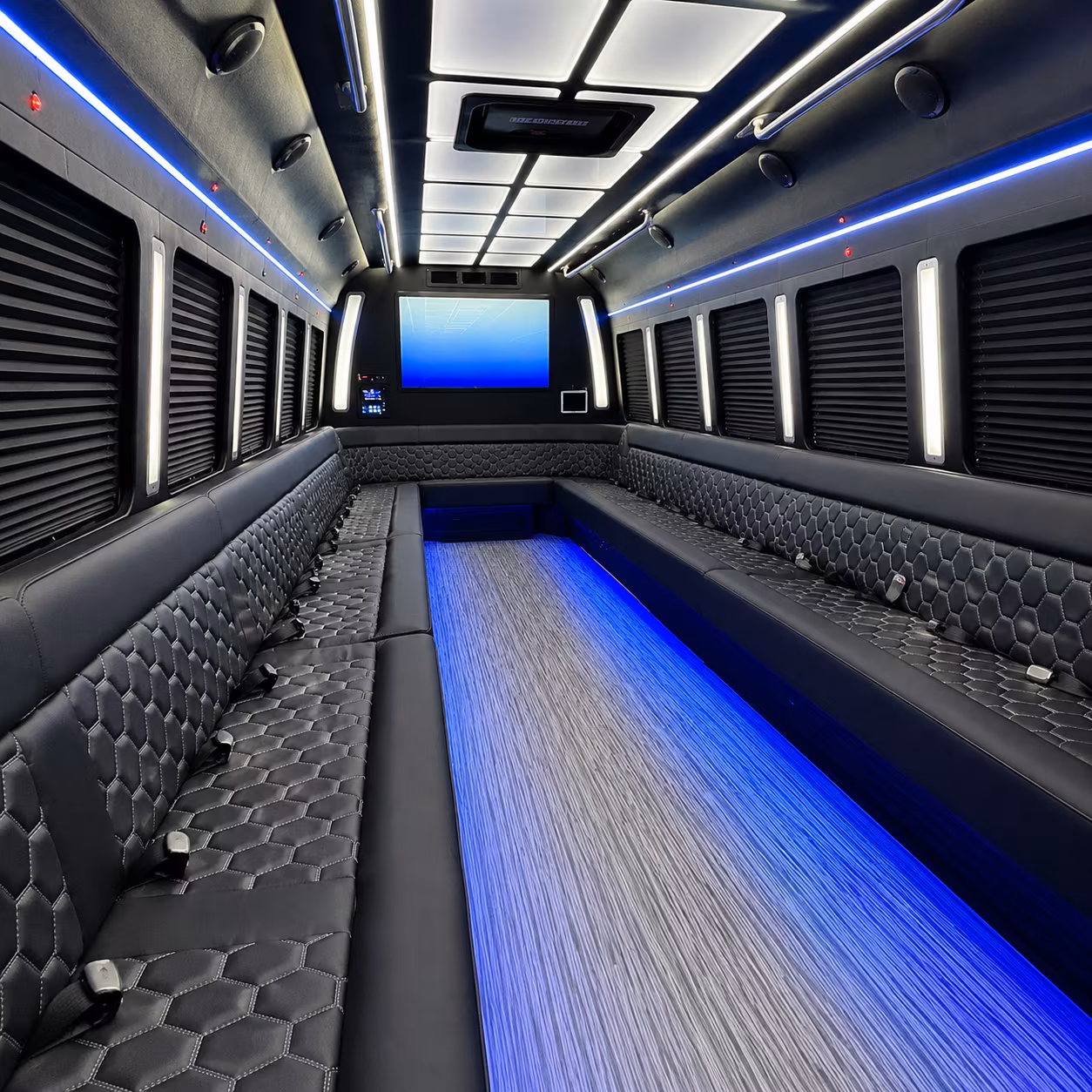 fort worth party bus interior